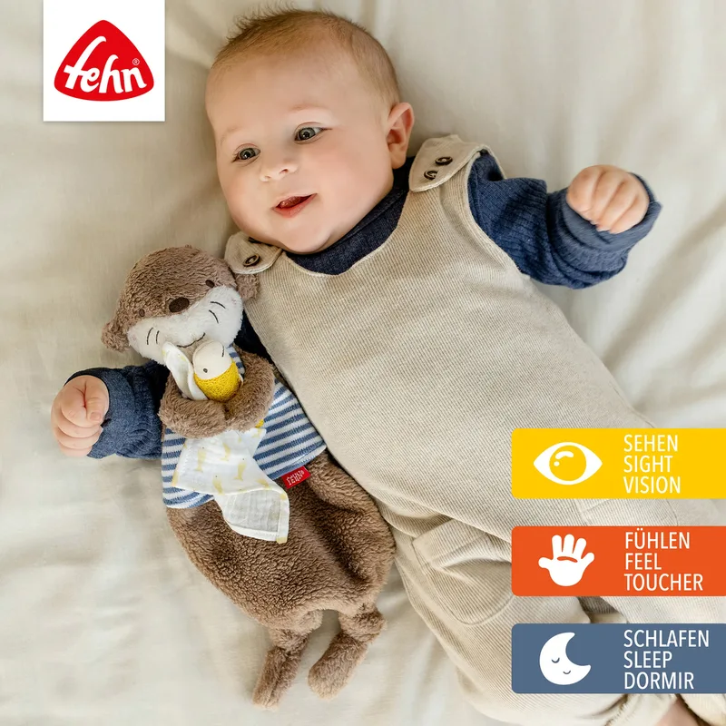 Knuffeldoekje otter Theo van Fehn in Bruin, 35,5 × 19 × 5,8 mm – productfoto 1 van 3