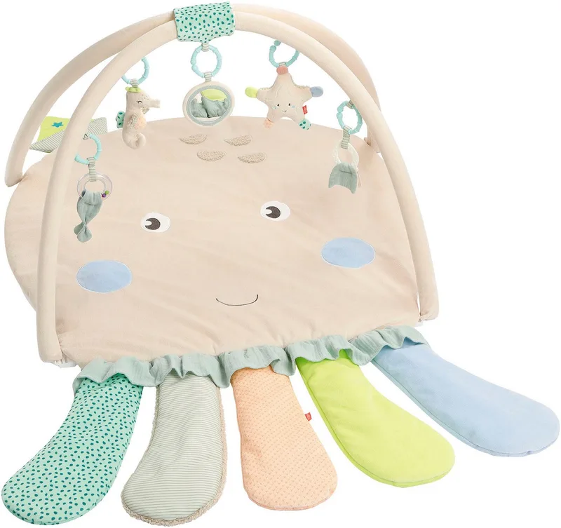 Spielbogen Meereskinder, Activity Decke Oktopus, mit abnehmbaren Spielzeugen van Fehn in Meerkleurig – productfoto