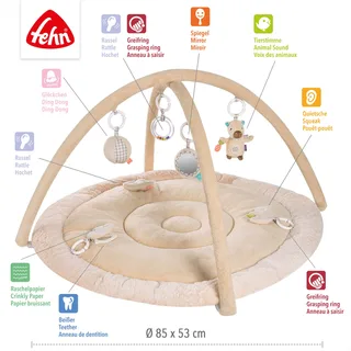 Spielbogen mit 3-D-Activity-Decke Capybara Clara van Fehn in Meerkleurig, 90,5 × 90,5 × 52 mm – productfoto 2 van 3