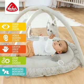 Spielbogen mit 3-D-Activity-Decke Faultier van Fehn in Grijs, 92 × 92 × 48 mm – productfoto 1 van 3