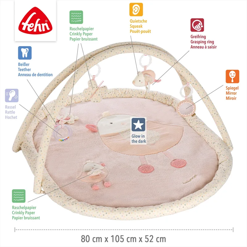 Spielbogen mit 3-D-Activity-Decke Vogel feehnLAND van Fehn in Roze, 105 × 80 × 49 mm – productfoto 2 van 3