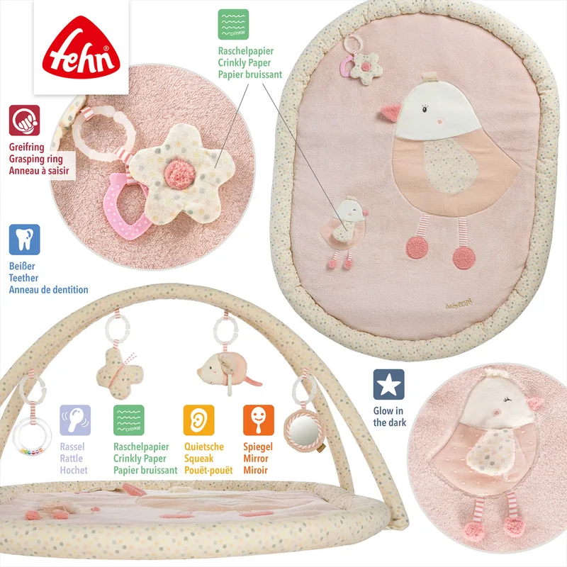 Spielbogen mit 3-D-Activity-Decke Vogel feehnLAND van Fehn in Roze, 105 × 80 × 49 mm – productfoto 3 van 3