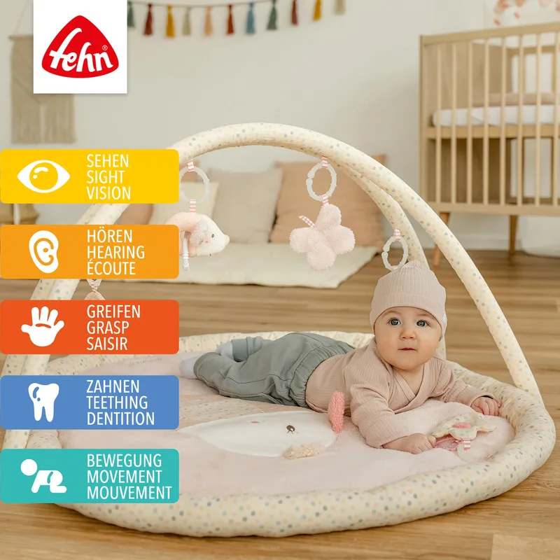 Spielbogen mit 3-D-Activity-Decke Vogel feehnLAND van Fehn in Roze, 105 × 80 × 49 mm – productfoto 1 van 3