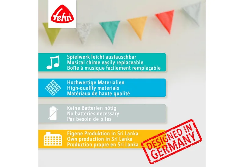 Spieluhr Mini-Spieluhr Esel från Fehn i Grå – produktbild 5 av 5