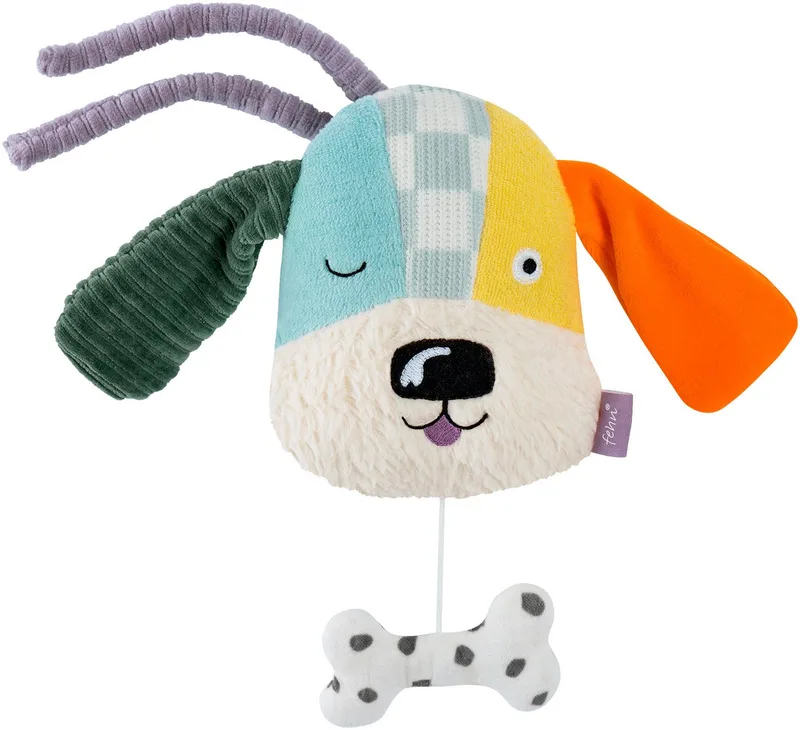 Spieluhr Mini-Spieluhr Hund, Enthält Bio-Baumwolle från Fehn i Flerfärgad – produktbild