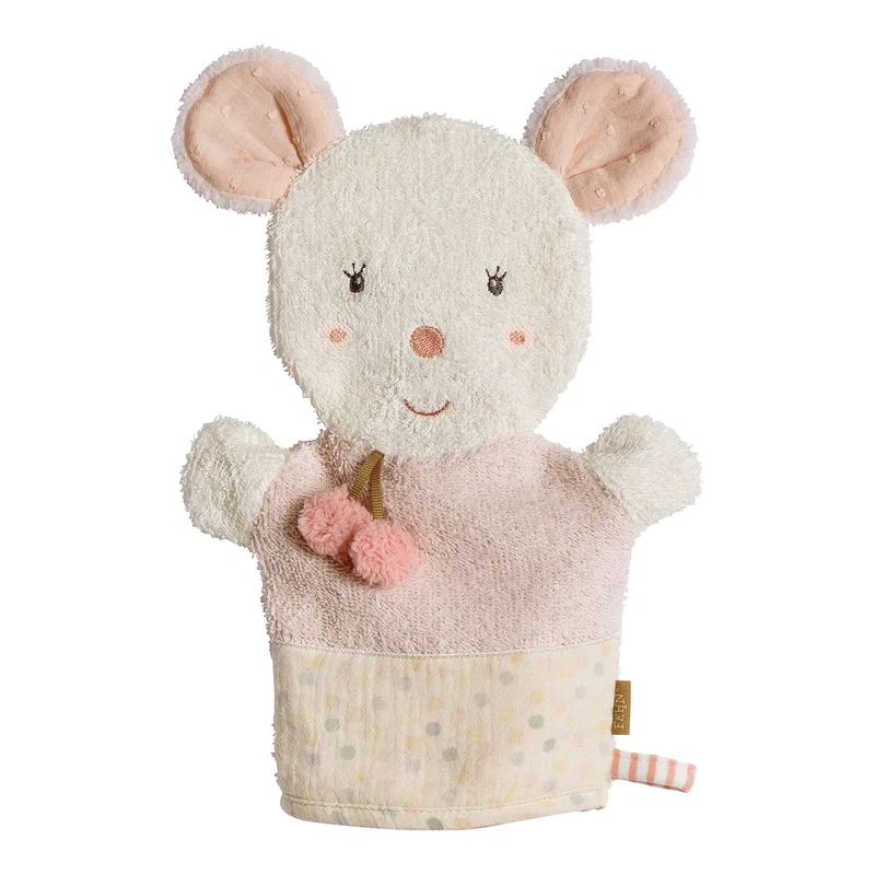 Waschhandschuh Maus van Fehn in Roze, 29 mm – productfoto 1 van 3