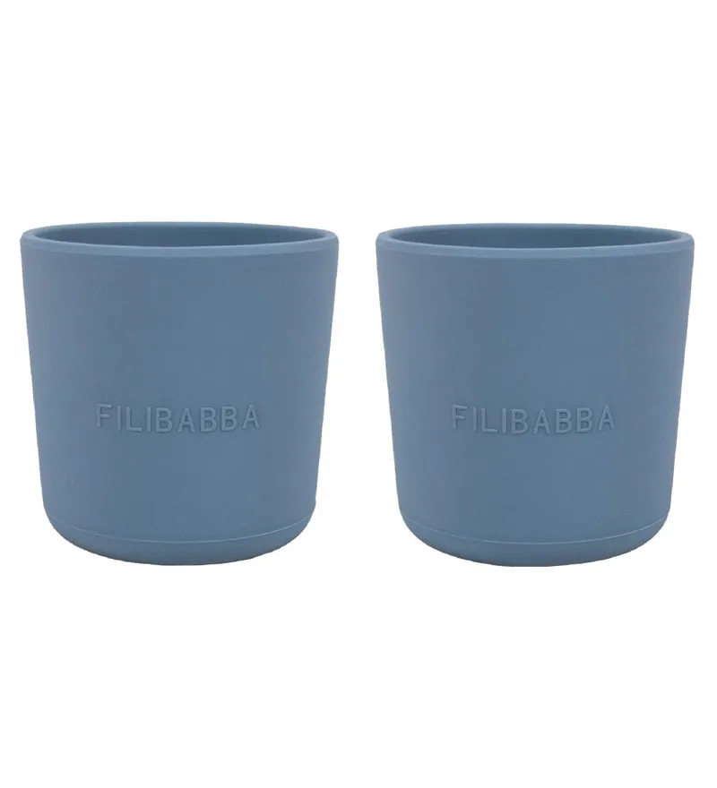 Bekers - 2-pack - Silicone - Powder Blue van Filibabba – productfoto