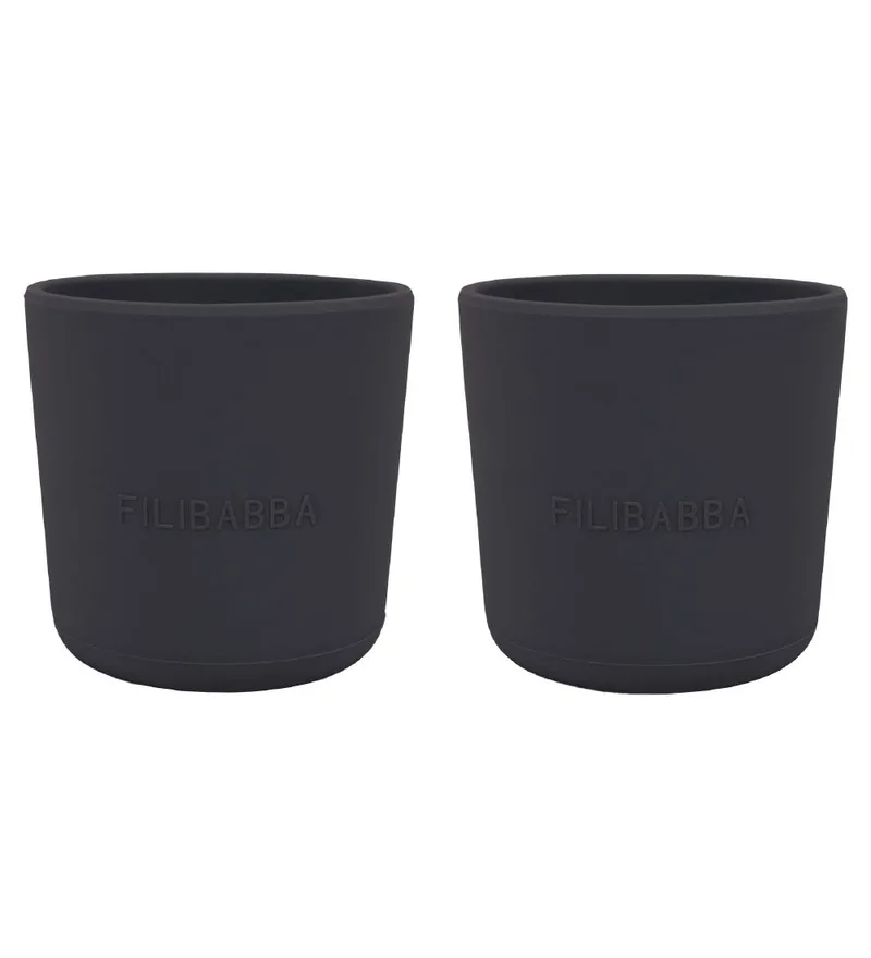 Bekers - 2-pack - Silicone - Stone Grey fra Filibabba – produktbillede