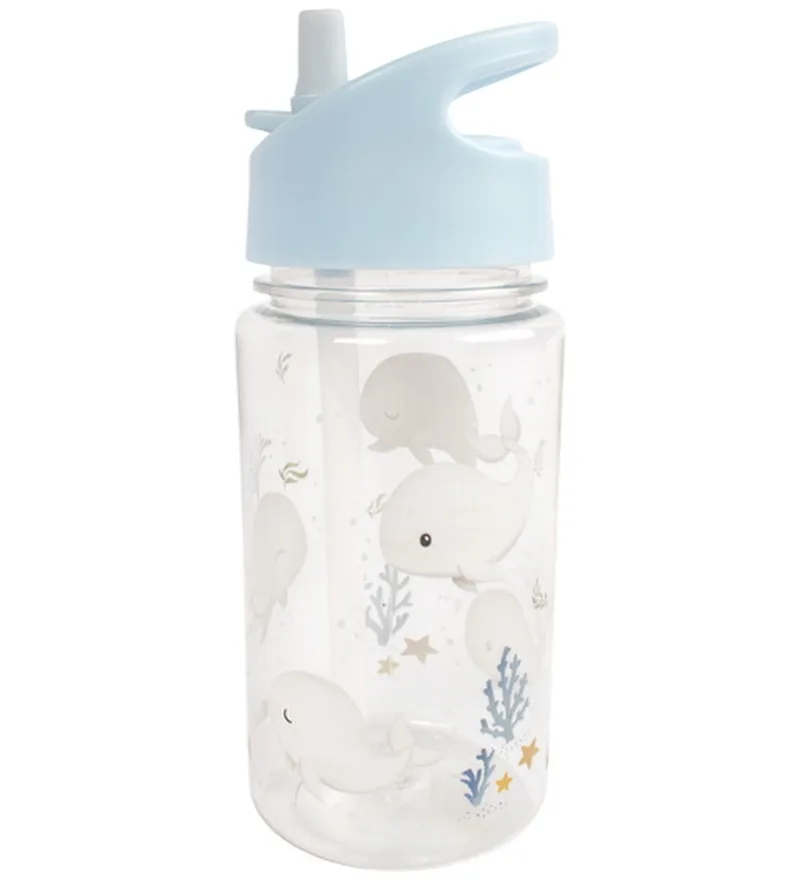 Drinkfles - 400 ml - Christian's Whale Spreekt - Blauw by Filibabba – product photo