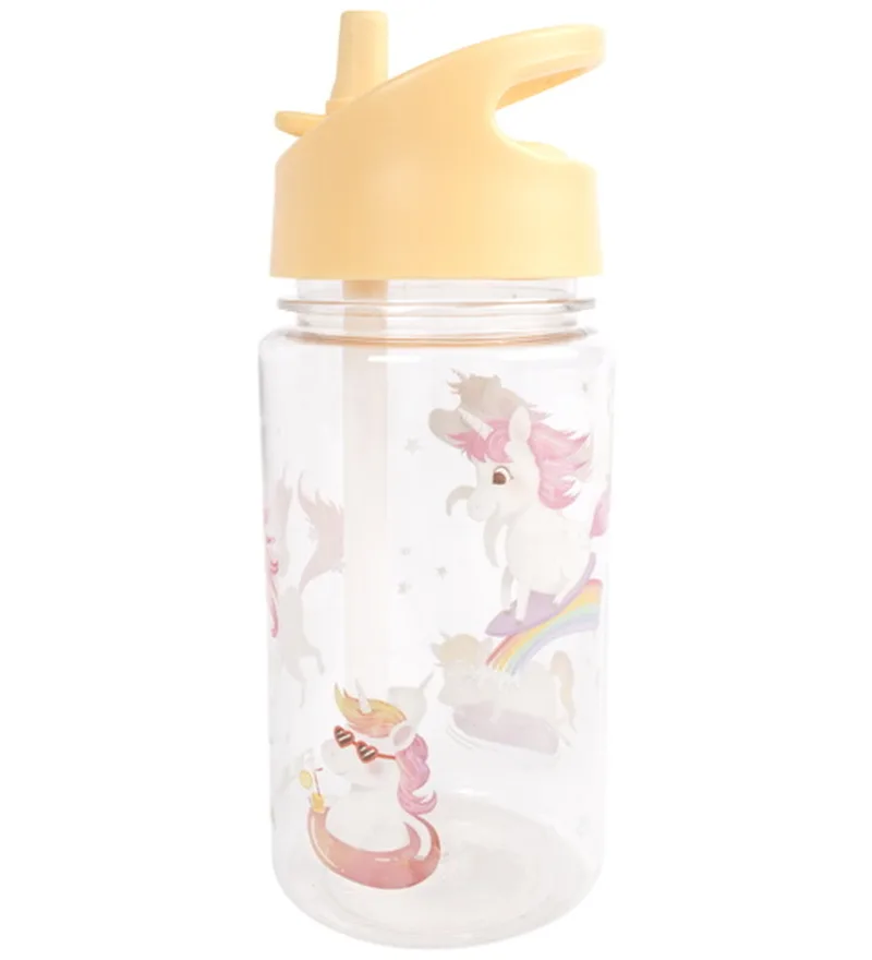 Drinkfles - 400 ml - Unicorn Kusten - Geel by Filibabba – product photo