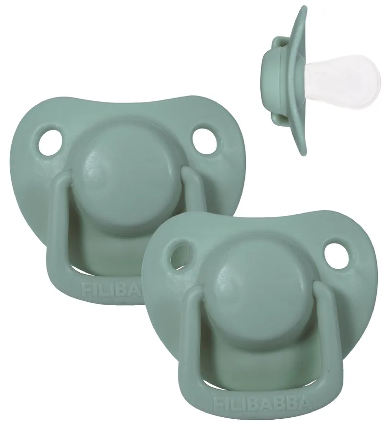 Fopspenen - 2-pack - 0-6 mnd. - Mos Green van Filibabba – productfoto