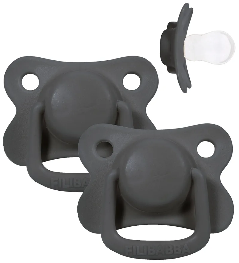 Fopspenen - 2-pack - 6m+ - Stone Grey by Filibabba – product photo