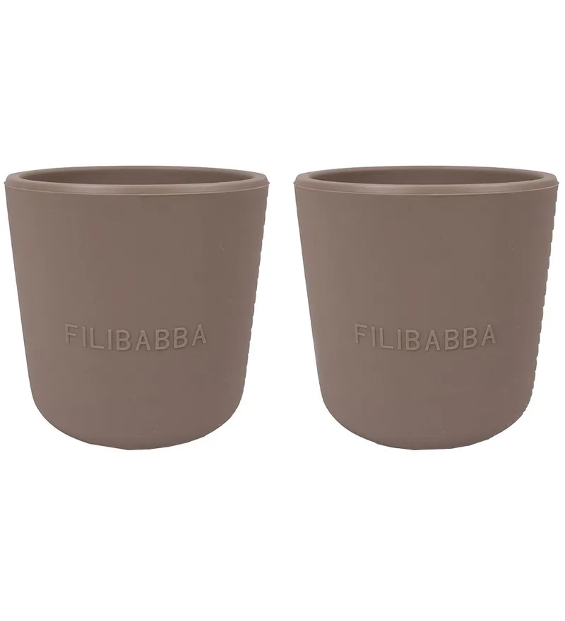 Silicone Bekers - 2-pack - Warm Grey van Filibabba – productfoto