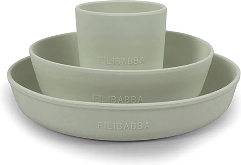 Volledige eetset in Siliconen de Filibabba en Vert – photo produit