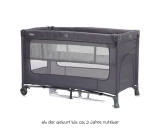 Baby-Reisebett Capri - Dunkelgrau, Baby Kinder Reisebett mit Wickelauflage, Einstieg, Mobile & Tasche von Fillikid in Grau – Produktfoto 3 von 5