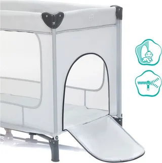 Baby-Reisebett Capri, mit 2 Rollen, Inkl. Transporttasche von Fillikid in Grau – Produktfoto 4 von 5