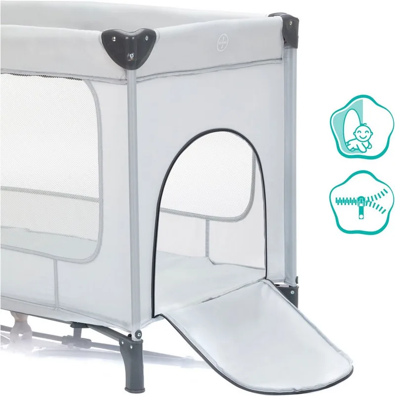 Baby-Reisebett Capri, mit 2 Rollen, Inkl. Transporttasche von Fillikid in Grau – Produktfoto 4 von 5