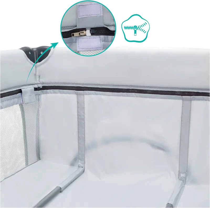 Baby-Reisebett Capri, mit 2 Rollen, Inkl. Transporttasche von Fillikid in Grau – Produktfoto 5 von 5
