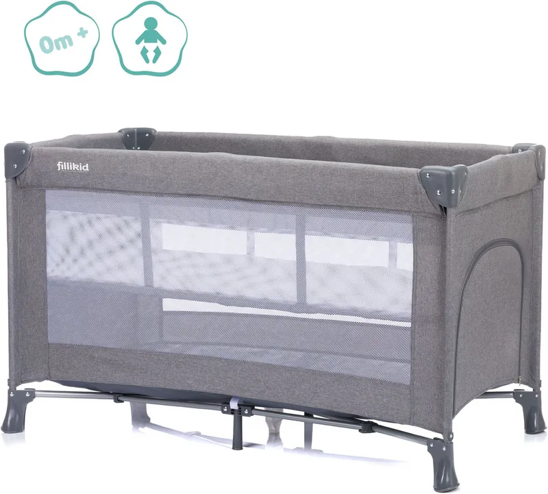 Baby-Reisebett Milano, inklusive Transporttasche und Neugeboreneneinhang von Fillikid in Grau – Produktfoto 4 von 5