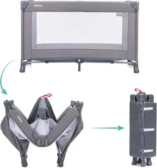 Baby-Reisebett Milano, inklusive Transporttasche und Neugeboreneneinhang von Fillikid in Grau – Produktfoto 3 von 5