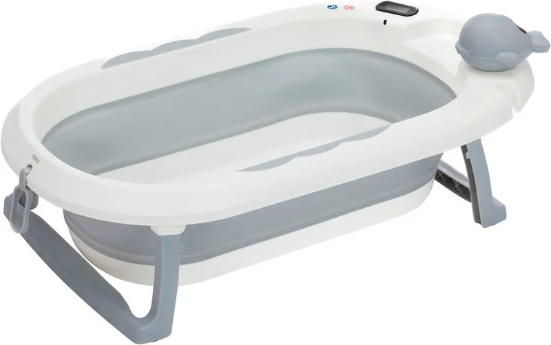 Babybadewanne Faltbadewanne Beluga inkl. Temperaturmessung van Fillikid in Grau – productfoto