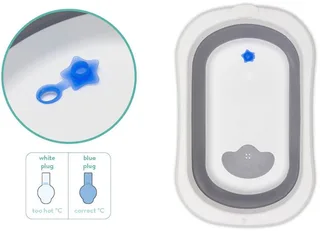 Babybadewanne Faltbadewanne Orka, grau-weiß, inkl. Ablaufstöpsel von Fillikid in Grau, Weiß – Produktfoto 4 von 5