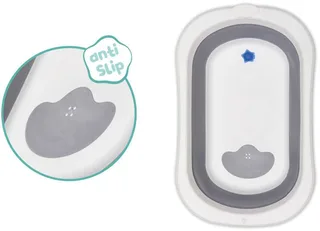 Babybadewanne Faltbadewanne Orka, grau-weiß, inkl. Ablaufstöpsel von Fillikid in Grau, Weiß – Produktfoto 5 von 5