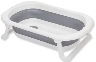 Babybadewanne Faltbadewanne Orka, grau-weiß, inkl. Ablaufstöpsel von Fillikid in Grau, Weiß – Produktfoto 1 von 5