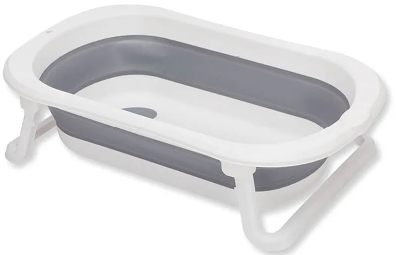 Babybadewanne Faltbadewanne Orka, grau-weiß, inkl. Ablaufstöpsel by Fillikid in Grau, weiß – product photo