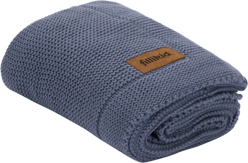 Babydecke Strick 80x100 cm, Fillikid van Fillikid in Blauw – productfoto