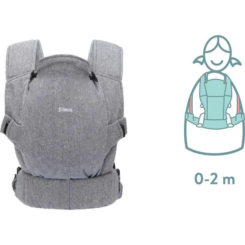 Babytrage Natural, 2 Tragepositionen von Fillikid in Blau – Produktfoto 1 von 3