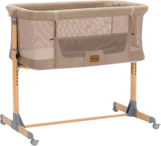 Beistellbett Air caramel inkl. Rollen von Fillikid in Beige – Produktfoto 1 von 3