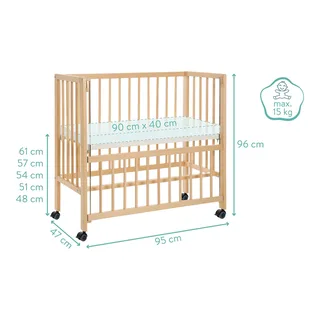 Beistellbett Cocon 40x90 cm von Fillikid in Natur, 950 × 450 × 100 mm – Produktfoto 3 von 3