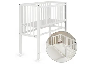 Beistellbett Vario 2in1 - 2-tlg., Stubenwagen auch für Boxspringbett Gitterbett verstellbar mit Rollen von Fillikid in Weiß – Produktfoto 1 von 5