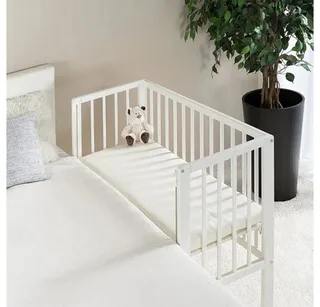 Beistellbett Vario 2in1 - 2-tlg., Stubenwagen auch für Boxspringbett Gitterbett verstellbar mit Rollen von Fillikid in Weiß – Produktfoto 2 von 5