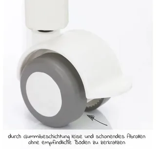 Beistellbett Vario 2in1 - 2-tlg., Stubenwagen auch für Boxspringbett Gitterbett verstellbar mit Rollen von Fillikid in Weiß – Produktfoto 5 von 5