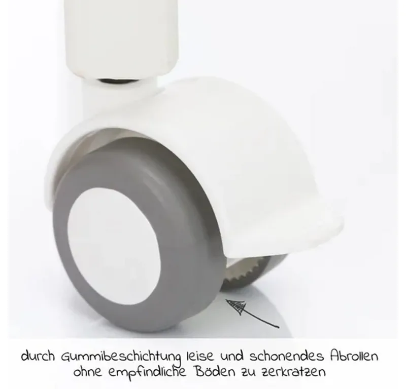 Beistellbett Vario 2in1 - 2-tlg., Stubenwagen auch für Boxspringbett Gitterbett verstellbar mit Rollen von Fillikid in Weiß – Produktfoto 5 von 5