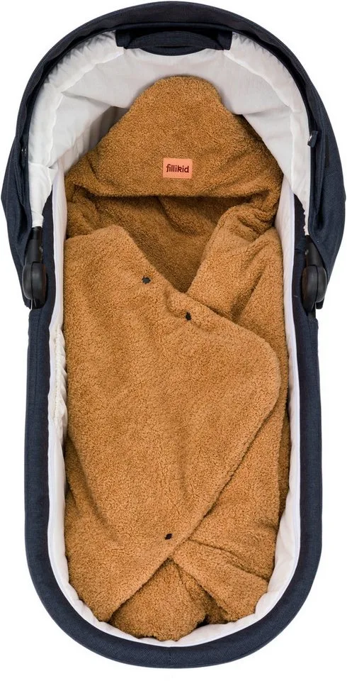 Einschlagdecke Dinara Teddyplüsch, Fillikid, für Autositz Gr. 0 oder Kinderwagen von Fillikid in Braun – Produktfoto 3 von 5