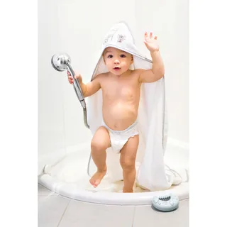 Fillikid 2-tlg. Badeset Kapuzenbadetuch 100x100 cm & Waschlappen by Fillikid in White, 100 × 100 × 1,5 mm – product photo 3 of 3