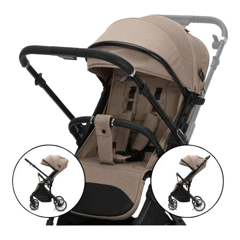 Kinder-Buggy Fill Axis, mit schwenkbarer Schiebestange von Fillikid in Beige – Produktfoto 2 von 3