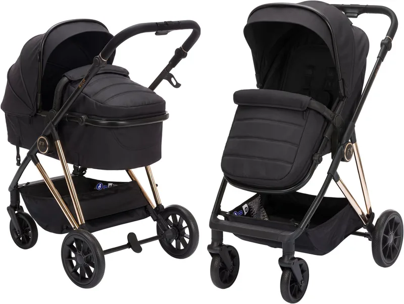 Kombi-Kinderwagen Fill Elix, Babywanne einfach zum Sportsitz umbaubar van Fillikid in Schwarz – productfoto