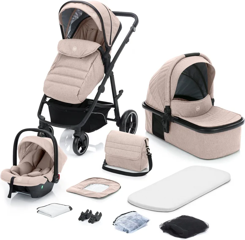 Kombi-Kinderwagen Jaguar, (Set, 9-tlg) van Fillikid in Beige – productfoto