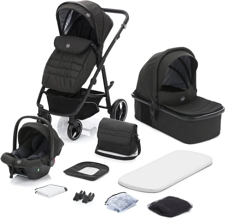 Kombi-Kinderwagen Jaguar, (Set, 9-tlg) van Fillikid in Grau – productfoto