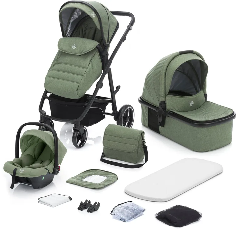 Kombi-Kinderwagen Jaguar, (Set, 9-tlg) van Fillikid in Grün – productfoto