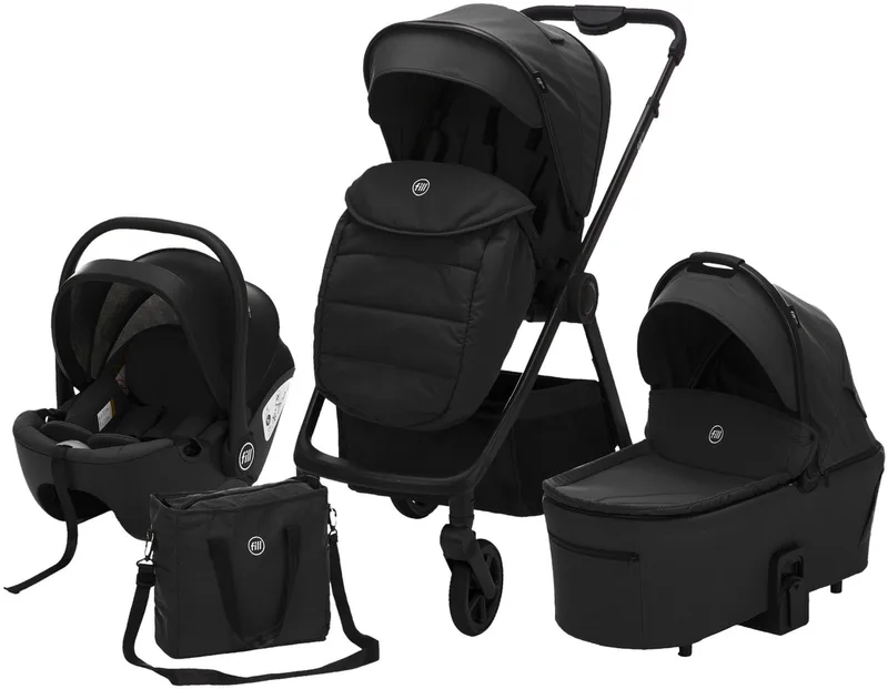 Kombi-Kinderwagen Lion, (Set, 5-tlg) van Fillikid in Schwarz – productfoto