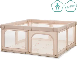 Laufgitter Malta mit Boden, mit Transporttasche von Fillikid in Beige – Produktfoto 2 von 5