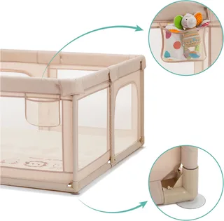 Laufgitter Malta mit Boden, mit Transporttasche von Fillikid in Beige – Produktfoto 4 von 5
