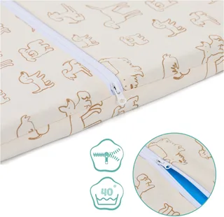 Reisebett-Matratzen Matratze für Reisebett gerollt Jersey Hund, Fillikid, 4 cm hoch, passend für Reisebetten 120 × 60 cm by Fillikid in Beige – product photo 4 of 5