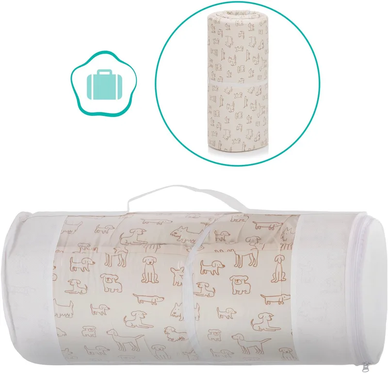 Reisebett-Matratzen Matratze für Reisebett gerollt Jersey Hund, Fillikid, 4 cm hoch, passend für Reisebetten 120 × 60 cm by Fillikid in Beige – product photo 5 of 5