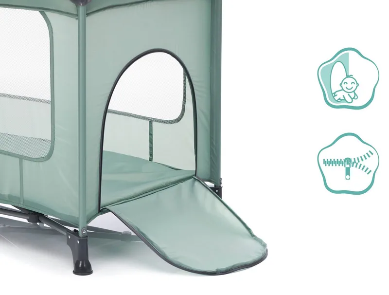 Reisebett Nizza von Fillikid in Grün, 20,8 × 19 × 77 mm – Produktfoto 4 von 5